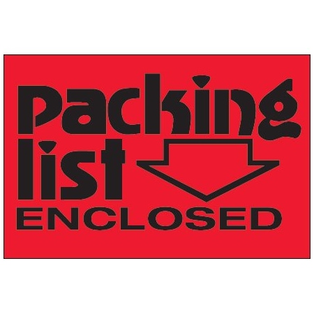 Bsc Preferred 2 x 3'' - ''Packing List Enclosed'' Fluorescent Red Labels BUY00021124